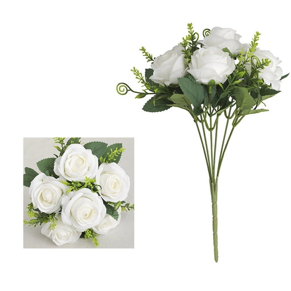 JeashCHAT Artificial Rose Flowers Long Stem Fake Silk Roses for Wedding Bouquet Table Centerpiece Home Office Decor
