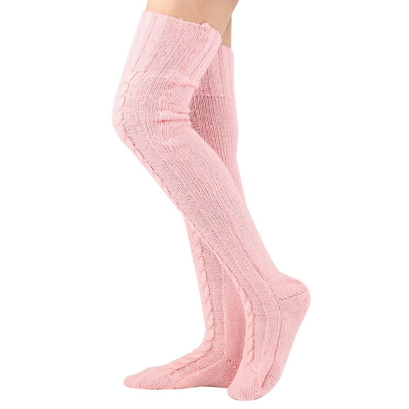 JeashCHAT Autumn And Winter Knitted Knee Length Stockings Women's Lengthened Floor Stockings WOOL Pile Stockings