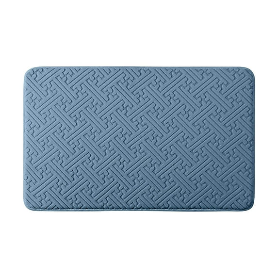 JeashCHAT Bath Mat Rug 24"x16" Ultra Soft Non Slip Absorbent Bathroom Rug Machine Washable Bath Rug Carpet for Bathroom Floor, Tub and Shower, Blue