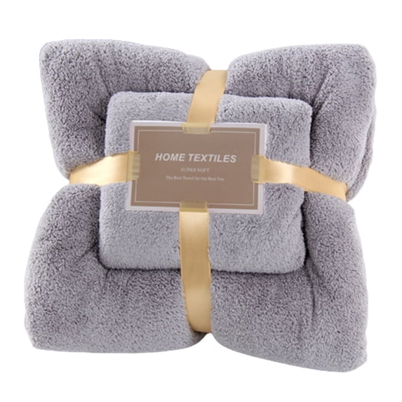 JeashCHAT Bath Towel Set of 2 , Includes 1 Bath Towel 27.6X55.1 Inches and 1 Towel 13.8X29.5 In, Deluxe Ultra Soft High Absorbent Dry Quickly, Ideal for Home Hotel (Grey)