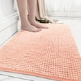 thumbnail image 1 of JeashCHAT Bathroom Rug Mat, 24" x 16", Chenille Shaggy Bath Rug, Absorbent Water, Non-Slip, Machine Washable, Bath Mat for Bath Floor,Tub and Shower, Pink, 1 of 8