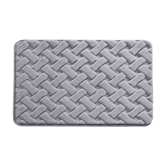 JeashCHAT Bathroom Rug Non-Slip Super Soft and Water Absorbent Bath Mat for Bathroom, Fluffy Plush Bath Rug for Bathroom Floor, Tub and Shower, 16" x 24", Gray
