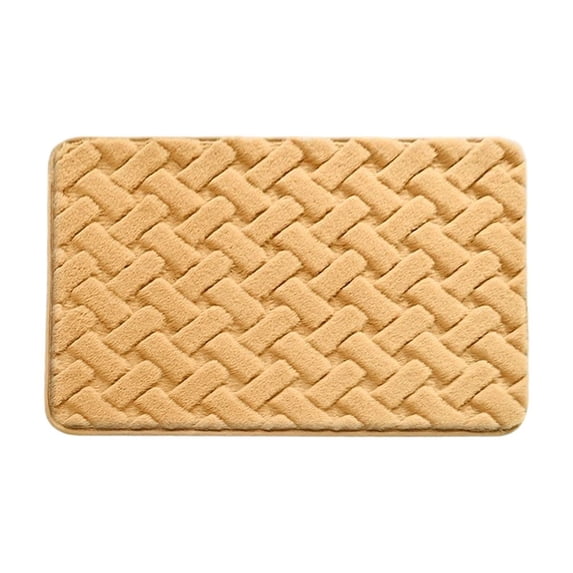 JeashCHAT Bathroom Rug Non-Slip Super Soft and Water Absorbent Bath Mat for Bathroom, Fluffy Plush Bath Rug for Bathroom Floor, Tub and Shower, 16" x 24", Yellow