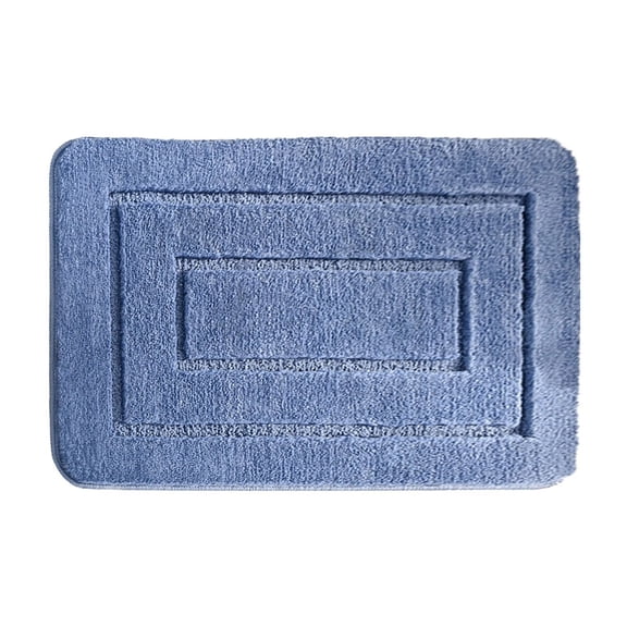 JeashCHAT Bathroom Rug Super Soft and Absorbent Non Slip Microfiber Bath Mat 16x24 inch Rectangular Carpet for Bathroom Shower Floor, Blue
