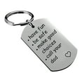 thumbnail image 1 of JeashCHAT Be Safe Make Good Choices Call Your Dad Stainless Steel Keychain Gift for New Driver or Graduation Key Ring, 1 of 3
