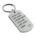 thumbnail image 1 of JeashCHAT Be Safe Make Good Choices Call Your Mom Stainless Steel Keychain Gift for New Driver or Graduation Key Ring Valentine's Day Gifts, 1 of 3