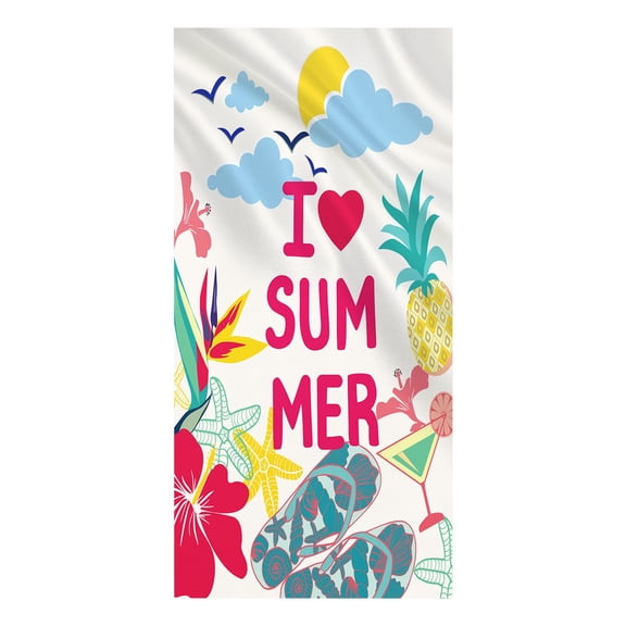 JeashCHAT Beach Towel Oversized , 30 x 60 Inches Hawaiian Summer Holiday Microfiber Sand Free Quick-Dry Beach & Pool Towel Blanket for Adults Men Women