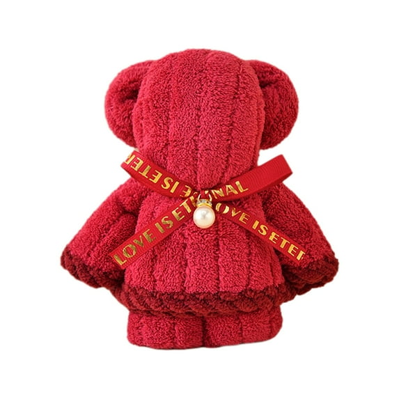 JeashCHAT Bear Hand Towel Face Towel Washcloth, Baby Shower Gifts, Super Soft Highly Absorbent Quick Dry Towels for Bathroom, Valentine's Day Wedding Birthday Party Favors