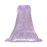 JeashCHAT Bed Canopy for Girls Bedroom, Princess Sheer Bed Canopy for Kids Adults Bed, Dome Lace Netting Bed Curtain for Single to King Size Bed, Bedroom Decoration, Purple