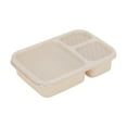 thumbnail image 1 of JeashCHAT Bento Lunch Box, 3 Compartments Plastic Lunch Containers, Reusable Meal Prep Containers with Lids, Bento Box Divided Picnic Box, 9.3'' x 6.1'' x 2.2'', Beige, 1 of 6