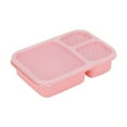 thumbnail image 1 of JeashCHAT Bento Lunch Box, 3 Compartments Plastic Lunch Containers, Reusable Meal Prep Containers with Lids, Bento Box Divided Picnic Box, 9.3'' x 6.1'' x 2.2'', Pink, 1 of 4