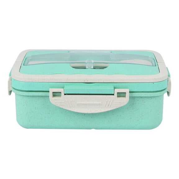 JeashCHAT Bento Lunch Box, Lunch Containers with 3 Compartments and Utensils, Reusable Snack Box Fruit Box for Picnic