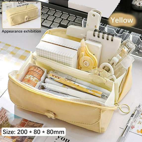 JeashCHAT Big Capacity Pencil Case Large Pencil Pouch Stationery Pen Bag for Teen School Supplies Clearance