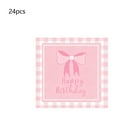 thumbnail image 1 of JeashCHAT Birthday Party Pink Disposable Tableware Set, 24 Pcs Bow Disposable Napkins, Paper Napkins, Birthday Party Supplies Table Decorations, 1 of 6