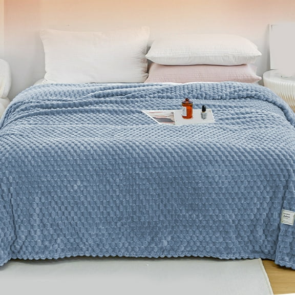 JeashCHAT Blanket Flannel Bed Blanket 47.2x39.37 Inches Soft Lightweight Plush Cozy Blanket for Couch Sofa Bed Travel Camping, Blue