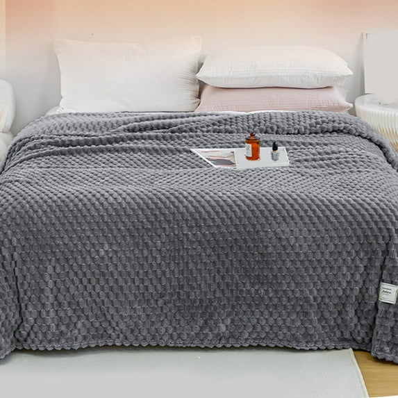 JeashCHAT Blanket Flannel Bed Blanket 47.2x39.37 Inches Soft Lightweight Plush Cozy Blanket for Couch Sofa Bed Travel Camping, Gray