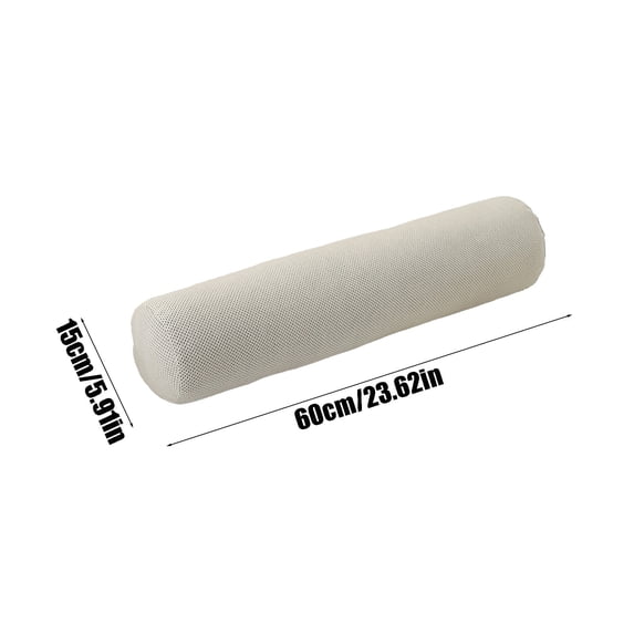 JeashCHAT Breathable Cylindrical Pillow Cover, Cervical Neck Roll Pillow Cover, Solid Color Cylindrical Neck Back Lumbar Leg Support Pillow Cover for Bedroom Home Office, 24"x6", White