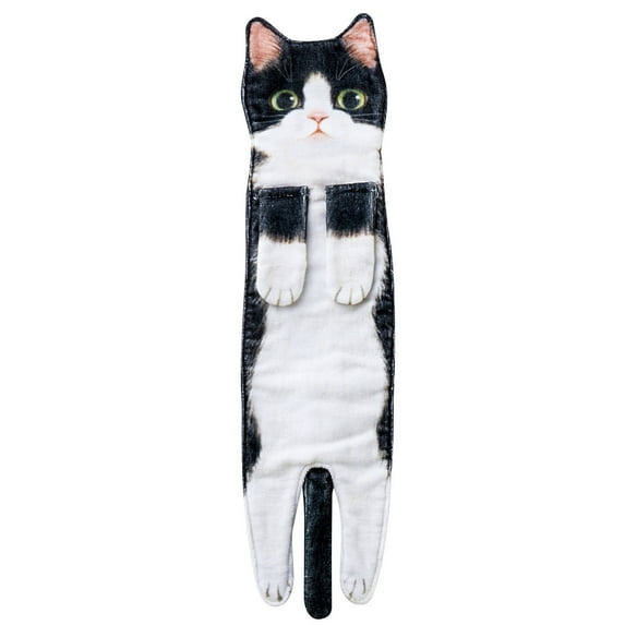 JeashCHAT Cat Funny Hand Towels For Bathroom Kitchen - Cute Decorative Cat Decor Hanging Washcloths Face Towels Super Absorbent Soft- Housewarming Gift For Cat Lovers
