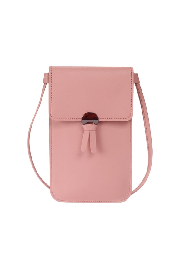 Cell Phone Bag, Leather Small Crossbody Cell Phone Purse for Women, Clear Touch Screen Window Phone Bag Shoulder Bag Wallet Purses with Credit Card Slots