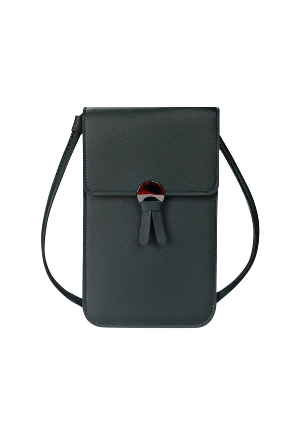 Cell Phone Bag, Leather Small Crossbody Cell Phone Purse for Women, Clear Touch Screen Window Phone Bag Shoulder Bag Wallet Purses with Credit Card Slots