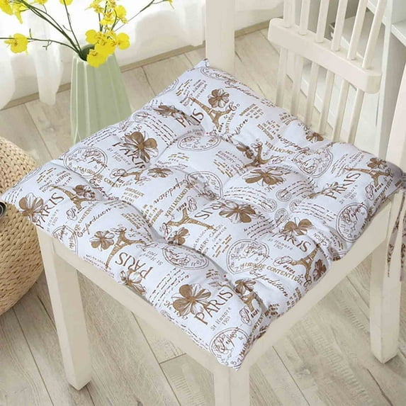 JeashCHAT Chair Cushion Seat Cushion for Home Office Kitchen Dining Room Outdoor Garden Patio Furniture, Chair Pad with Ties, Square 16" x 16"