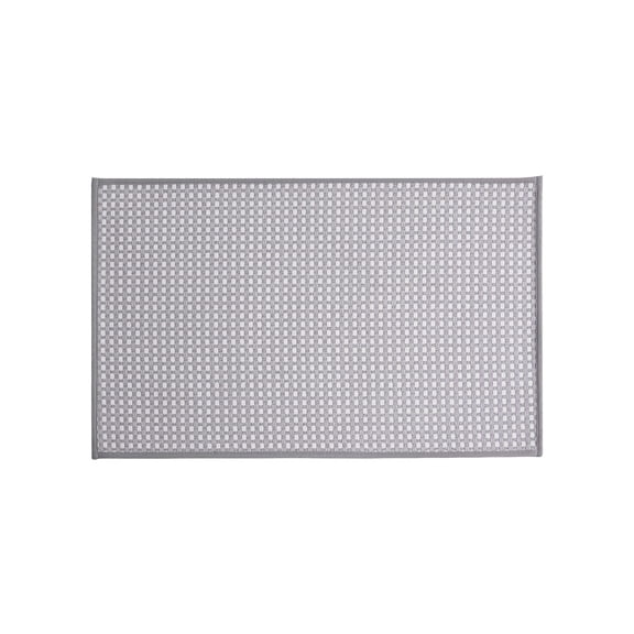 JeashCHAT Checkered Bath Mat, Ultra Thin Non Slip Bath Mat for Bathroom Floor, Quick Dry Absorbent Bathroom Rug, 24"x16", Gray