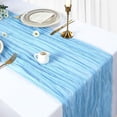 thumbnail image 1 of JeashCHAT Cheesecloth Table Runner, Boho Gauze Cheese Cloth Table Runner for Party Wedding Baby Shower Home Decor Holiday Fall Thanksgiving Christmas Decorations, 35.43" x 157.48", 1 of 6