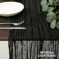 thumbnail image 1 of JeashCHAT Cheesecloth Table Runner Rustic Boho Sheer Cheese Cloth Table Runner for Wedding Party Baby Shower Easter Decoration Wrinkled Cloth Table Runner Spring Summer Kitchen Table Decor, Black, 1 of 2