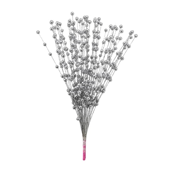 JeashCHAT Christmas Artificial Glitter Berry Stems, 15.75 inch Fake Decorative Christmas Picks, Glittery Berries Sticks Branches for Christmas Tree Xmas Wreath Decoration Vase Filler Home Decor