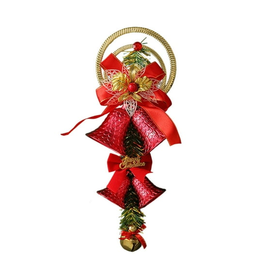 JeashCHAT Christmas Bells Door Hanger with Bow, Christmas Bell Hanging Ornament Christmas Tree Xmas Wreath Decoration Xmas Holiday Party Home Wall Door Decor