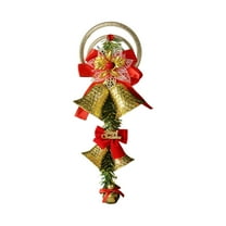 JeashCHAT Christmas Bells Door Hanger with Bow, Christmas Bell Hanging Ornament Christmas Tree Xmas Wreath Decoration Xmas Holiday Party Home Wall Door Decor