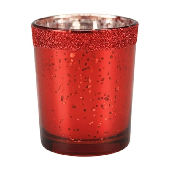 JeashCHAT Christmas Candle Holders, Glass Tea Light Candle Holders, Candle Cup Wedding Table Centerpieces Valentine's Day Decorations Gifts Holiday Party Home Table Decor, Red