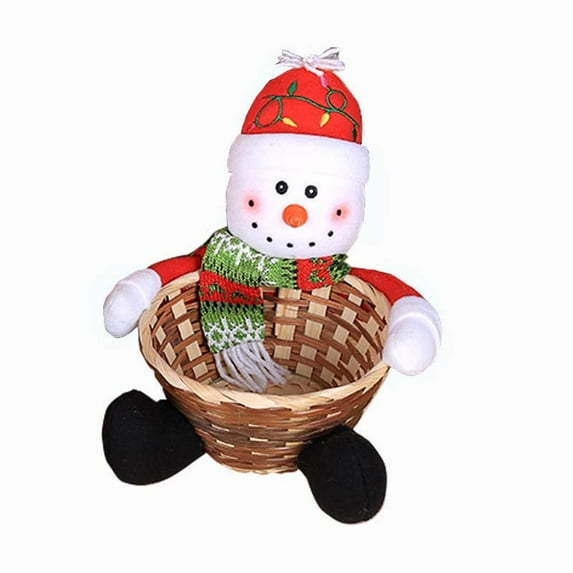JeashCHAT Christmas Candy Storage Basket Decorations Santa Claus Storage Basket Candy Basket