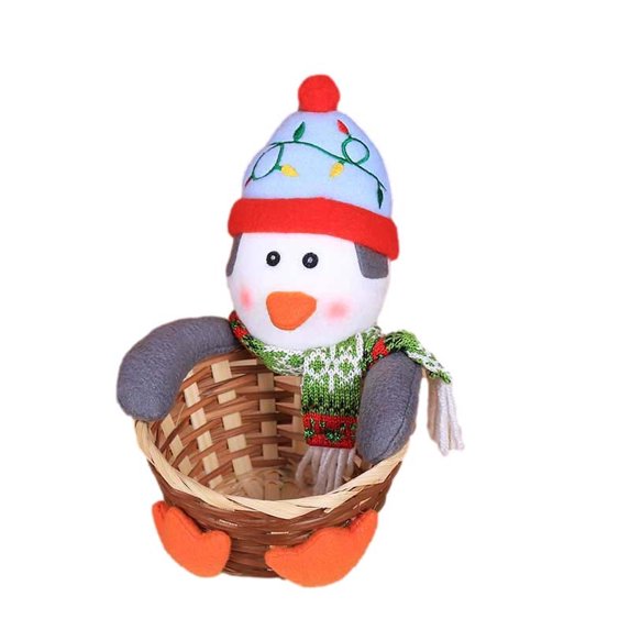 JeashCHAT Christmas Candy Storage Basket Decorations Santa Claus Storage Basket Candy Basket