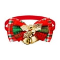 thumbnail image 1 of JeashCHAT Christmas Cat Dog Bow Tie Dog Collar Plaid Bow Tie Dog Collar with Bells, Pet Christmas Holiday Party Accessories Supplies, 1 of 6