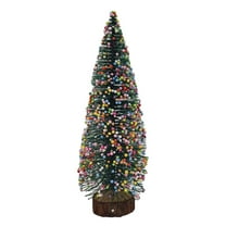 JeashCHAT Christmas Decorations Desktop Miniature Christmas Trees Mini Pine Tree with Snow and Wood Base for Xmas Holiday Party Home Tabletop Decor