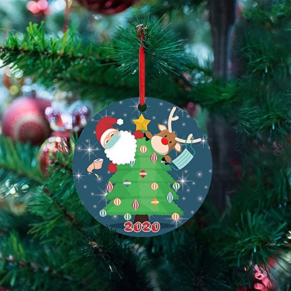 JeashCHAT Christmas Decorations Indoor Christmas Ornaments 1pcsChristmas Ornaments Santa Claus Masked Souvenir Tree Hanging Ornaments