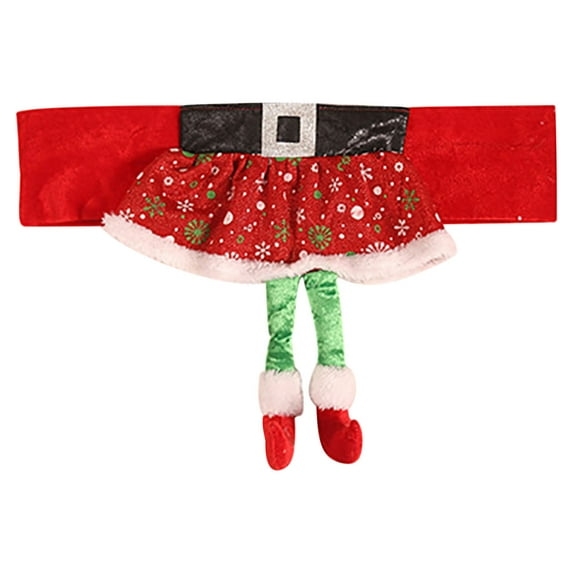 JeashCHAT Christmas Decorations Indoor Christmas Ornaments Christmas Chair Cover Santa Belt Chair Cover Skirt Chair Cover