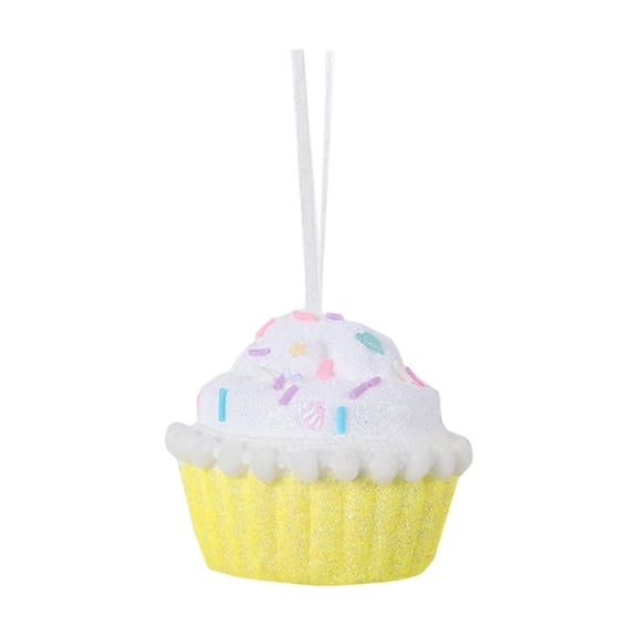 JeashCHAT Christmas Dessert Ornaments, Foam Donut Ice Cream Cupcake Shaped Pendant Christmas Tree Hanging Decorations for Xmas Birthday Holiday Party Supplies