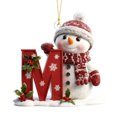thumbnail image 1 of JeashCHAT Christmas Initial Ornaments, Personalized DIY 26 Letters Snowman Christmas Tree Decoration, Acrylic Snowflake Holly Berry Initial Pendant Xmas Tree Hanging Decor Xmas Gifts, 1 of 5