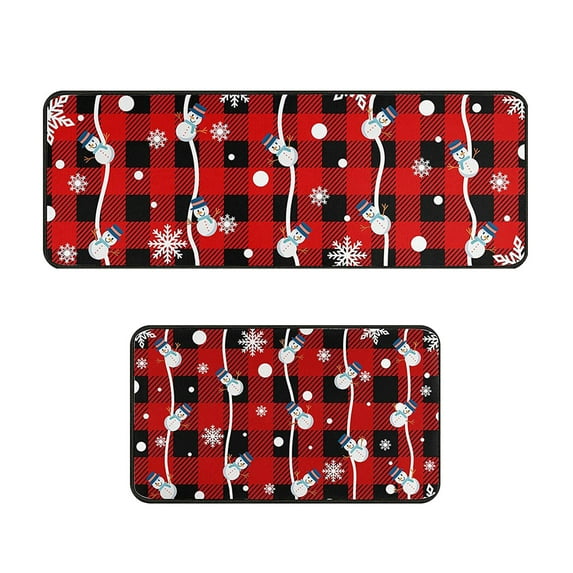 JeashCHAT Christmas Kitchen Rugs Set of 2 Anti Fatigue Kitchen Mats for Floor Non Slip Cushioned Kitchen Runner Rug Floor Mats Comfort Standing Mat Christmas Kitchen Decor (15.7"x43"+15.7"x23.6")