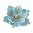 thumbnail image 1 of JeashCHAT Christmas Magnolia Flower, 9.44 Inch Velvet Artificial Glitter Poinsettia Flower for Christmas Tree Garland Wreath Decorations (Blue), 1 of 6