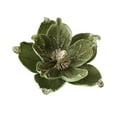 thumbnail image 1 of JeashCHAT Christmas Magnolia Flower, 9.44 Inch Velvet Artificial Glitter Poinsettia Flower for Christmas Tree Garland Wreath Decorations (Green), 1 of 6