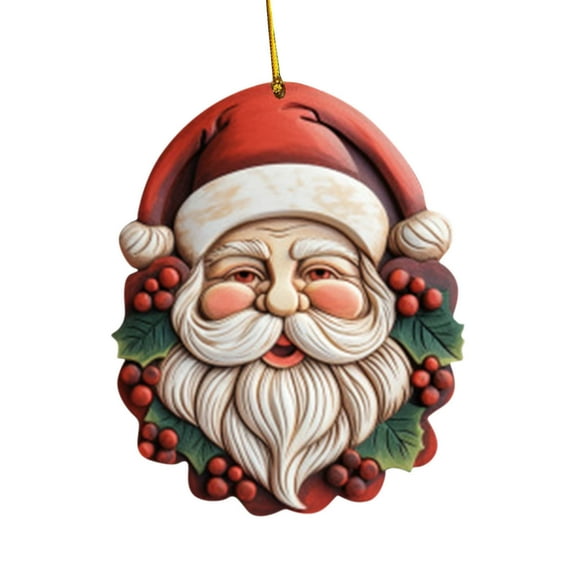 JeashCHAT Christmas Ornament Resin Santa Claus Pendant Christmas Tree Decorations Cute Santa Claus Hanging Ornament Holiday Party Christmas Gifts for Kids