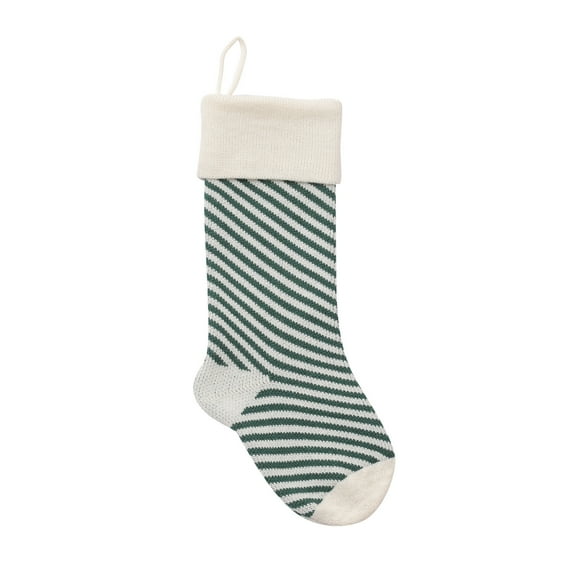 JeashCHAT Christmas Pinstripe Printed Stocking Wool Pendant Christmas Decorations Gift Bag Socks