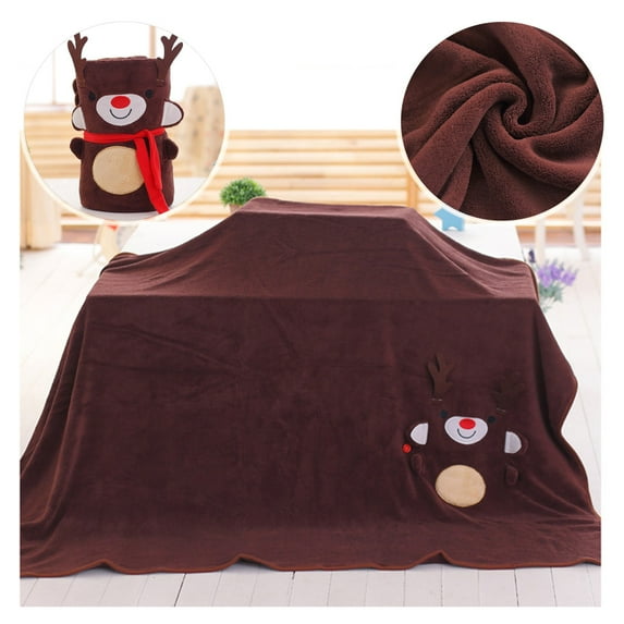 JeashCHAT Christmas Reindeer Throw Blanket Soft Lightweight Flannel Fleece Blanket for Couch Sofa, Warm Blanket for Winter, Christmas Gifts for Kids, 39x31 Inches