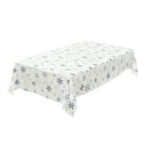 JeashCHAT Christmas Snowflake Tablecloth Disposable Plastic Tablecloth Rectangular Table Cover for Christmas Party Decoration Supplies 54 x 108 Inches