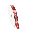 thumbnail image 1 of JeashCHAT Christmas Snowflake Wired Ribbon, 0.7 Inch x 25 Yards Christmas Ribbon Roll, Thin Satin Ribbon for Gift Wrapping, DIY Bows, Floral Bouquets, Christmas Wedding Holiday Party Decor, 1 of 6