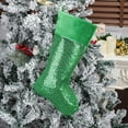 thumbnail image 1 of JeashCHAT Christmas Stockings Large Green Sequins Xmas Stockings Glitter Christmas Candy Bags Gift Bags Decorations Christmas Tree Fireplace Hanging Stockings, 1 of 1