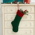 thumbnail image 1 of JeashCHAT Christmas Stockings Red and Green Cable Knitted Large Xmas Stockings Gift Bag Candy Bag Wall Window Fireplace Hanging Stockings for Family Christmas Decorations & Gifts, 1 of 6